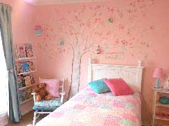 Pink tree Girls Room Mural