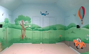 theater room converted to playroom