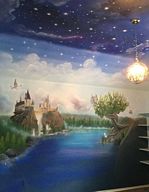 Castle and Night Sky Mural