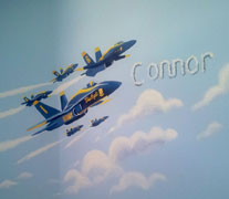 blue angels airplane mural