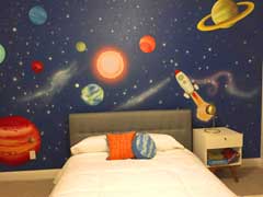 space galaxy mural