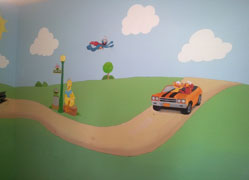 Sesame Street Classic Cars mural