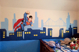 Superhero superman Mural