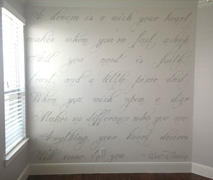 Disney text on wall mural